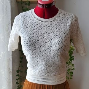 VTG Knitted White t-shirt